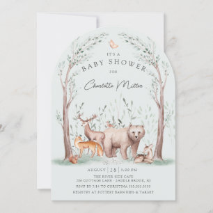Uitnodiging voor Woodland Animals Baby Shower