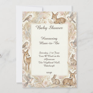 Uitnodiging voor Woodland Animals Baby Shower