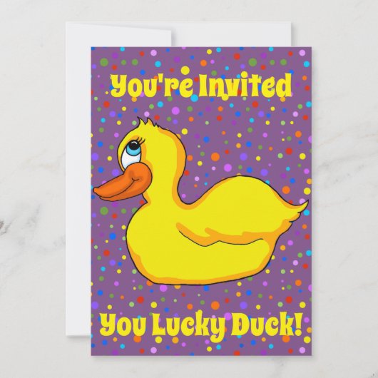 Uitnodiging voor Yellow Duck Party (Voorkant)