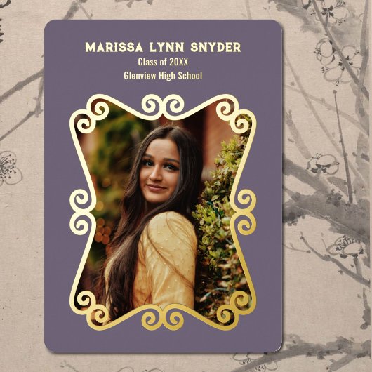 Uitnodiging voor zachte lavendel kleuren afstudeer