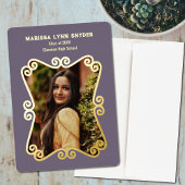 Uitnodiging voor zachte lavendel kleuren afstudeer