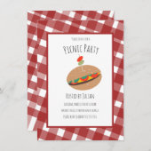 Uitnodiging voor zandwich op Vaderdag BBQ Picknick (Voorkant / Achterkant)