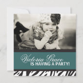 Uitnodiging voor Zebra Print Party (Voorkant)