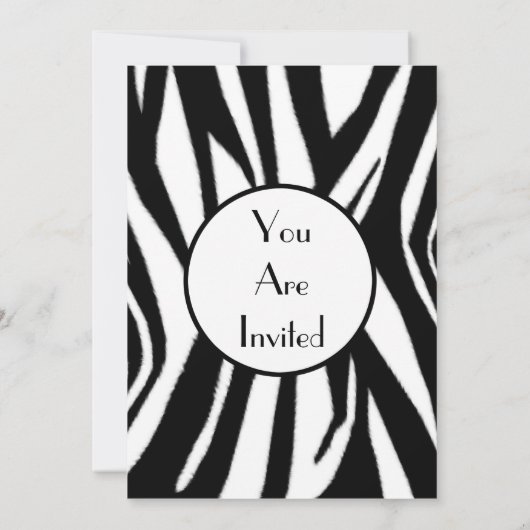 Uitnodiging voor Zebra Print Party (Achterkant)
