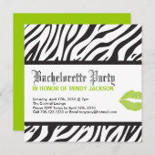 Uitnodiging voor Zebra Print Party (Voorkant / Achterkant)