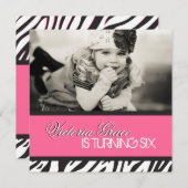 Uitnodiging voor Zebra Print Party (Voorkant / Achterkant)