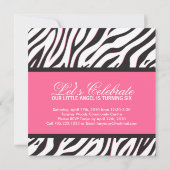 Uitnodiging voor Zebra Print Party (Achterkant)