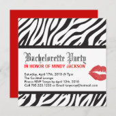 Uitnodiging voor Zebra Print Party (Voorkant / Achterkant)