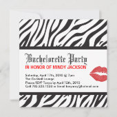 Uitnodiging voor Zebra Print Party (Voorkant)