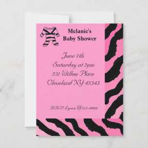 Uitnodiging voor zebraprint baby shower