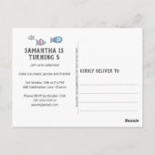 Uitnodiging voor zeemeermin verjaardagsfeestje (Achterkant)