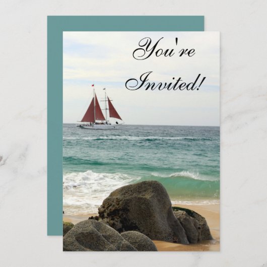 Uitnodiging voor zeilboot (Voorkant / Achterkant)