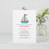 Uitnodiging voor zeilboot Birthday (Staand voorkant)