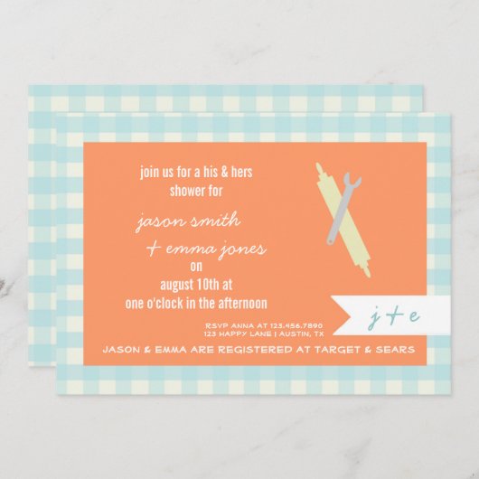 Uitnodiging voor zijn bruiloft & haar bruiloft (Voorkant / Achterkant)