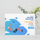 Uitnodiging voor Zip Line Avontuur (Staand voorkant)
