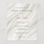 Uitnodiging voor zoete 16 feest in budget Bourgond (Achterkant)