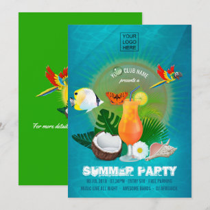 Uitnodiging voor zomer cocktailparty van club/bedr