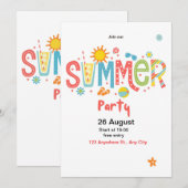 uitnodiging voor zomerfeestje (Voorkant / Achterkant)