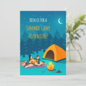 Uitnodiging voor zomerkamp | met de hand getekend  (Staand voorkant)