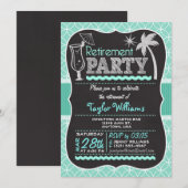 Uitnodiging voor zomerpensioen op Aqua Pattern (Voorkant / Achterkant)