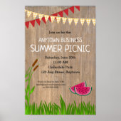 Uitnodiging voor zomerpicknick Rustic Poster (Voorkant)