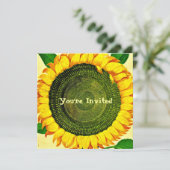  uitnodiging voor zonnebloemen (Staand voorkant)