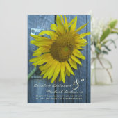 Uitnodiging voor zonnebloempjes - van Bride & Groo (Staand voorkant)