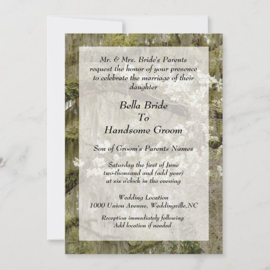 Uitnodiging voor Zuid-Charm Wedding (Voorkant)