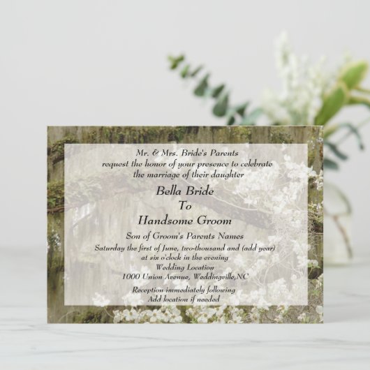 Uitnodiging voor Zuid-Charm Wedding (Staand voorkant)