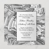 Uitnodiging voor zwart en wit moderne kunst (Voorkant / Achterkant)