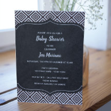 Uitnodiging voor zwart-wit Baby shower