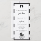 Uitnodiging voor zwart-wit Baby shower (Voorkant)