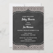 Uitnodiging voor zwart-wit Baby shower (Voorkant)