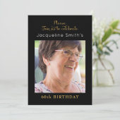 Uitnodiging voor zwarte en gouden feestdagen (Staand voorkant)