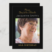 Uitnodiging voor zwarte en gouden feestdagen (Voorkant / Achterkant)