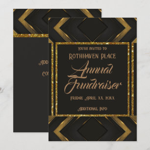 Uitnodiging voor zwarte en goudkleurige goederen