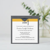 Uitnodiging voor zwarte en goudkleurige kap (Staand voorkant)