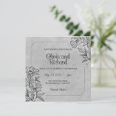 Uitnodiging voor zwarte en witte bruiloft (Staand voorkant)