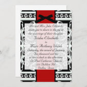 Uitnodiging voor zwarte en witte bruiloft (Voorkant / Achterkant)