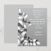 Uitnodiging voor zwarte en witte bruiloft (Voorkant / Achterkant)