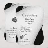 Uitnodiging voor zwarte en witte feestjes (Voorkant / Achterkant)