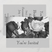 Uitnodiging voor zwarte en witte rozen (Voorkant / Achterkant)