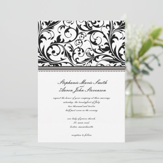 Uitnodiging voor zwarte en witte weduwen (Staand voorkant)