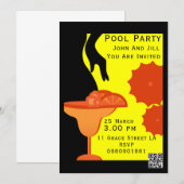 Uitnodiging voor zwembadfeest voor volwassenen (Voorkant / Achterkant)