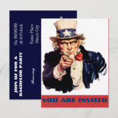 Uitnodiging vrijgezellenfeest, Groom Shower Uitnod (Voorkant / Achterkant)