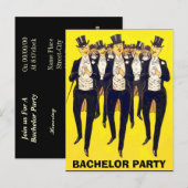 Uitnodiging vrijgezellenfeest, Groom Shower Uitnod (Voorkant / Achterkant)