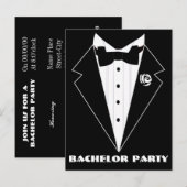 Uitnodiging vrijgezellenfeest, Groom Shower Uitnod (Voorkant / Achterkant)