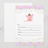 Uitnodiging vulpen fee roze goud (Voorkant / Achterkant)