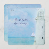 Uitnodiging vuurtoren voor bruiloft (Voorkant / Achterkant)