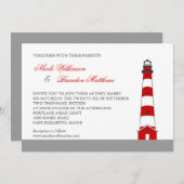 Uitnodiging vuurtoren voor bruiloft (Voorkant / Achterkant)